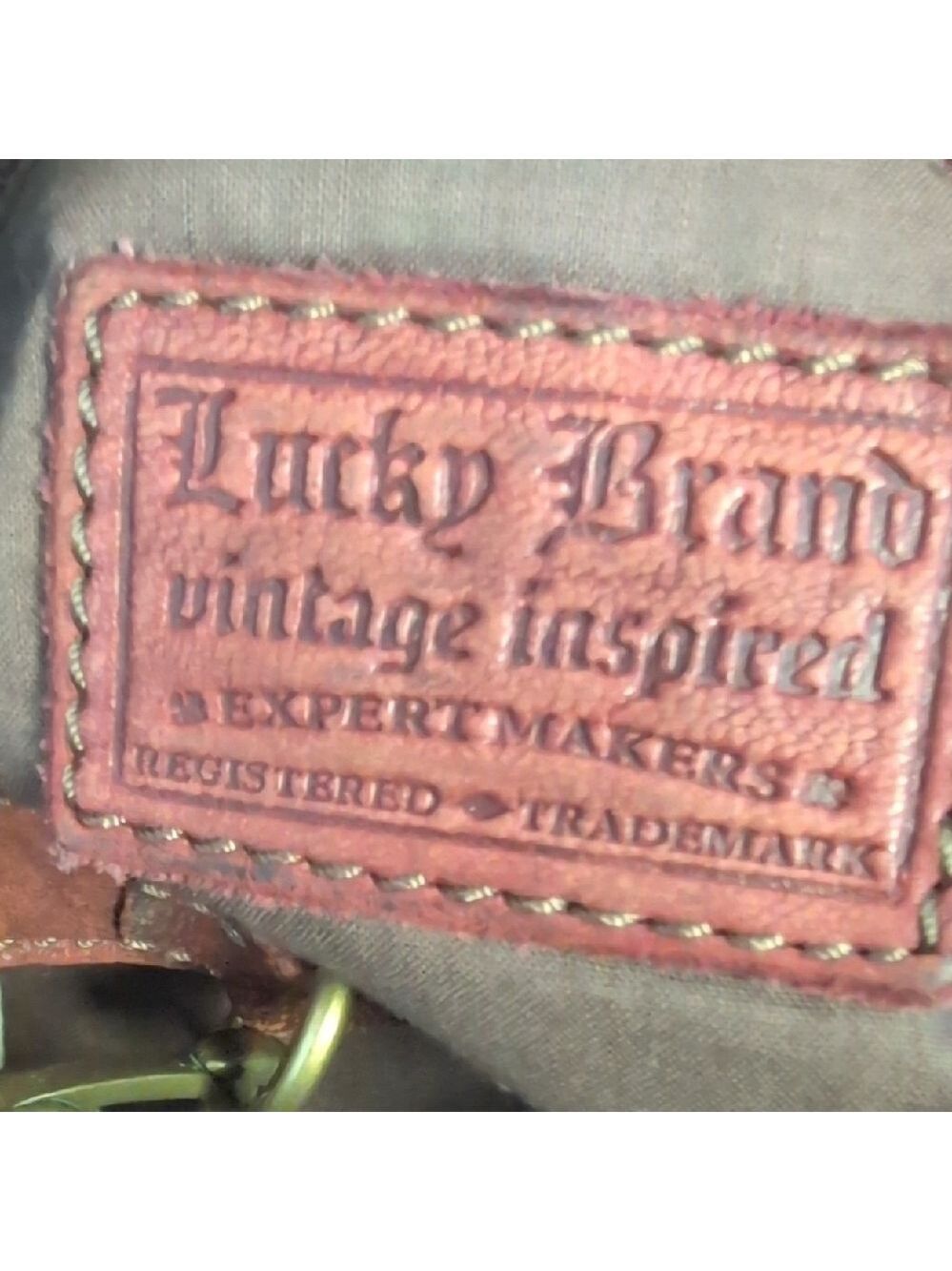 Lucky Brand Vintage Inspired Hobo Crossbody Red Leather Bag C196 - Picture 9 of 13
